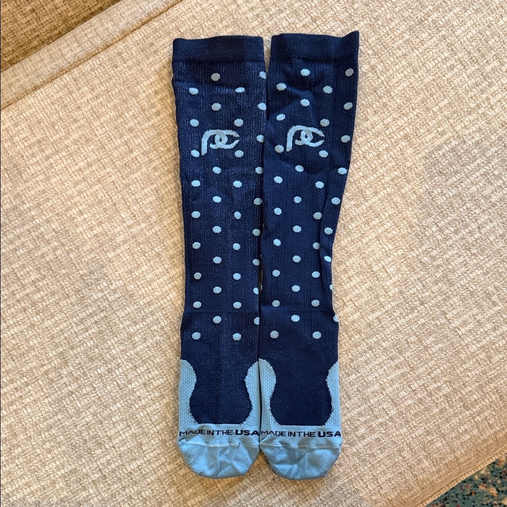 Navy Polka Dot Knee-High Socks